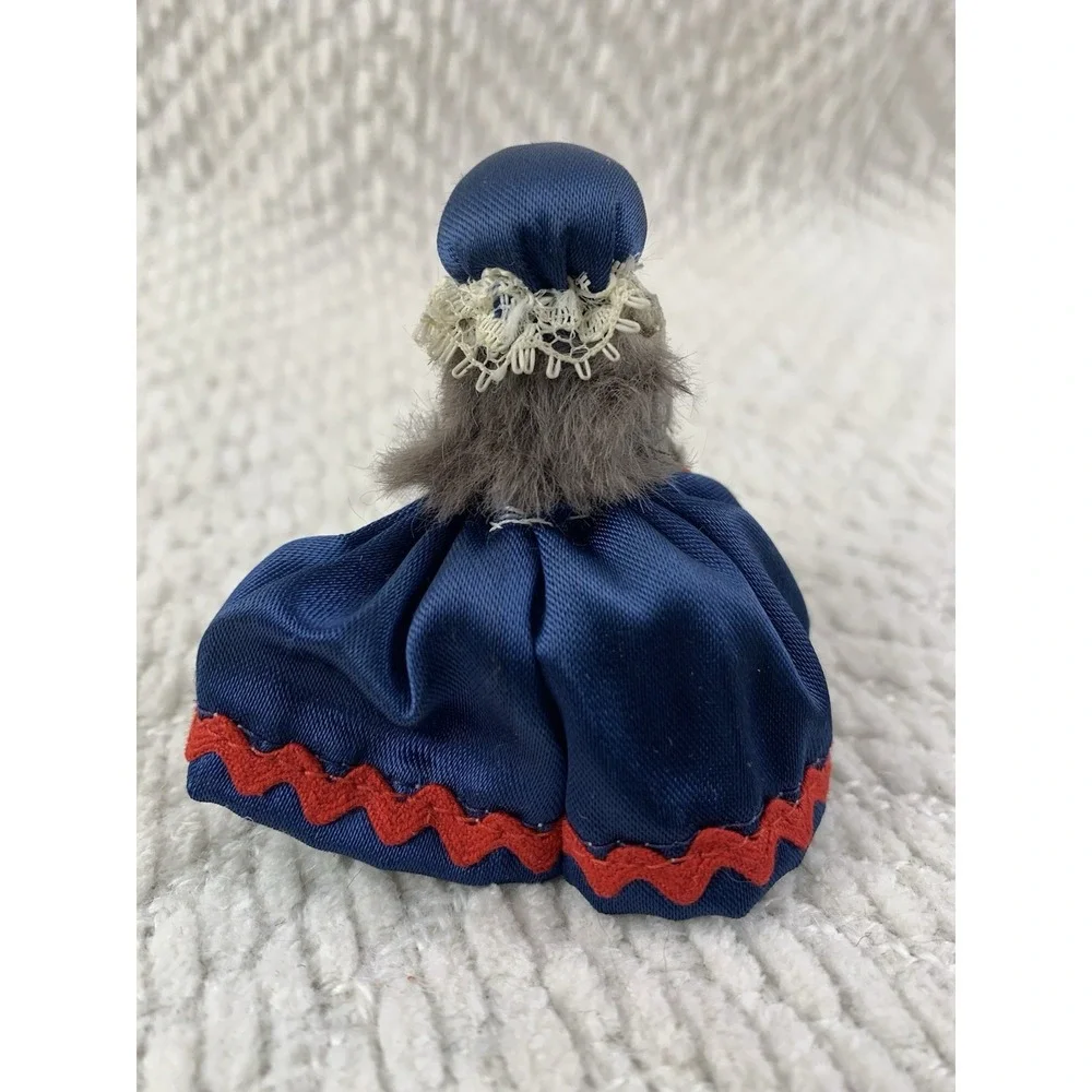 Original Toy Fur Mouse Betsy Ross Blue Red Patriotic Flag West Germany Miniature